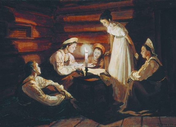 «Настали святки. То-то радость! Гадает ветреная младость…» «Настали святки. То-то радость! Гадает ветреная младость…»